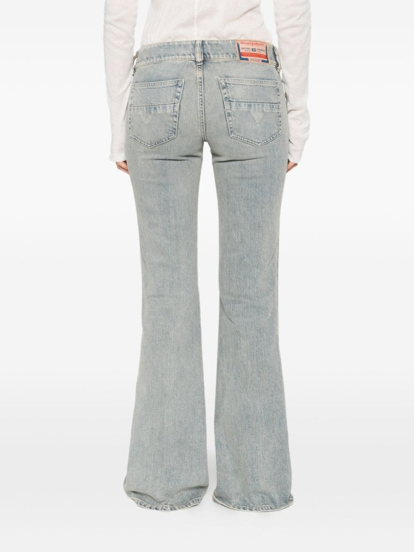 Diesel Light Washed Denim Jeans With Faded Effect