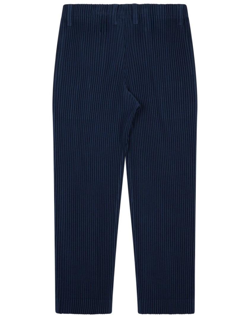 Homme Plissé Issey Miyake Homme Plissé Pleated Cropped Elastic Polyester Straight-Leg Pants