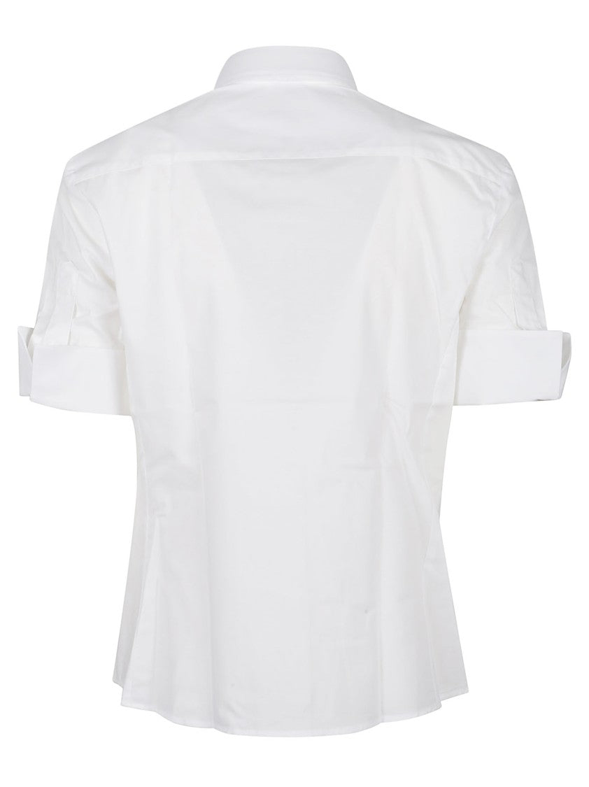 Fay Short Sleeve Structured White Cotton Shirt