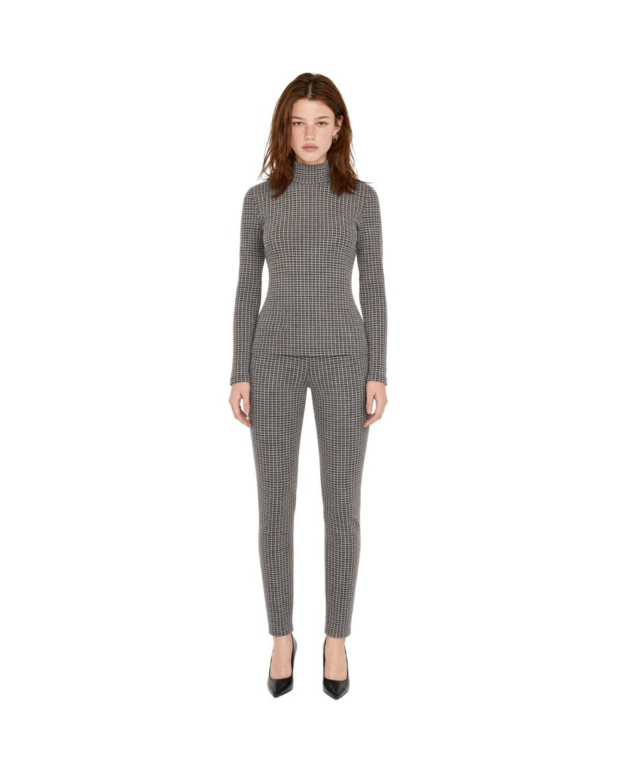 Patrizia Pepe Houndstooth Stretch Viscose-Blend Turtleneck