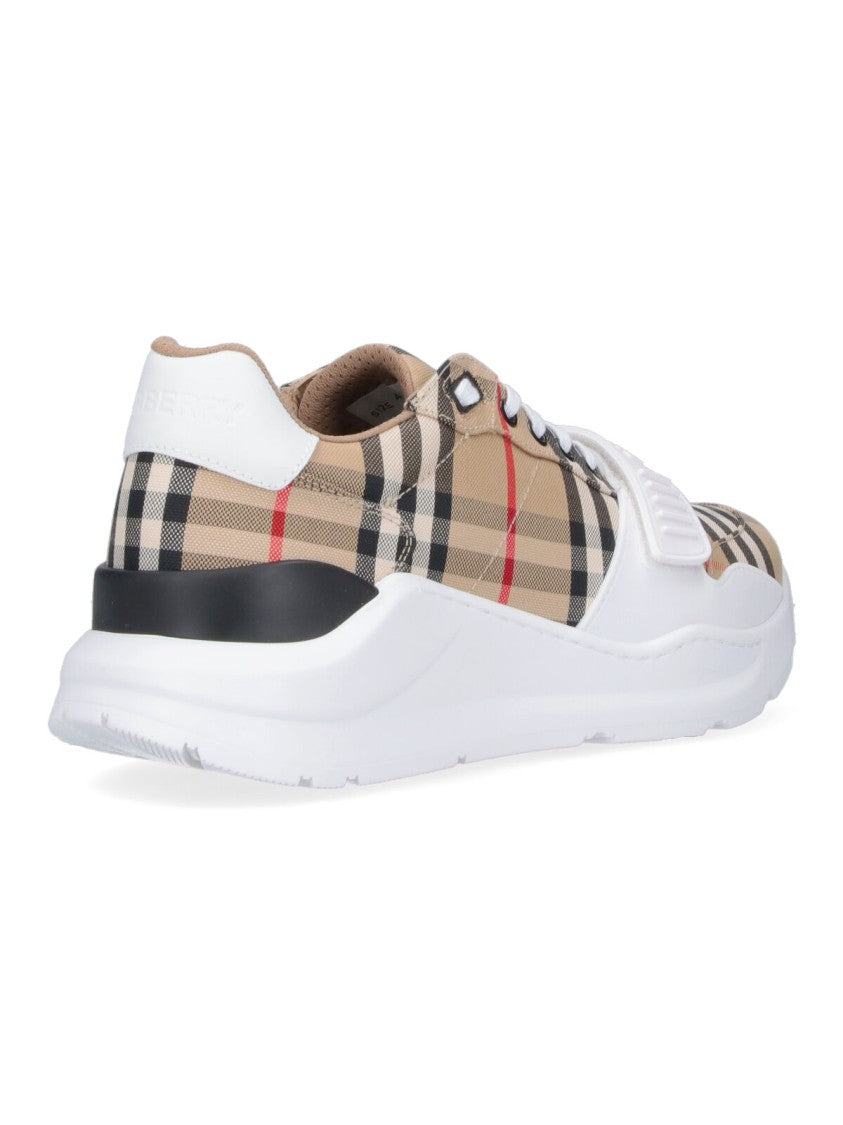 Burberry Low-Top Sneakers With Smooth Beige Upper