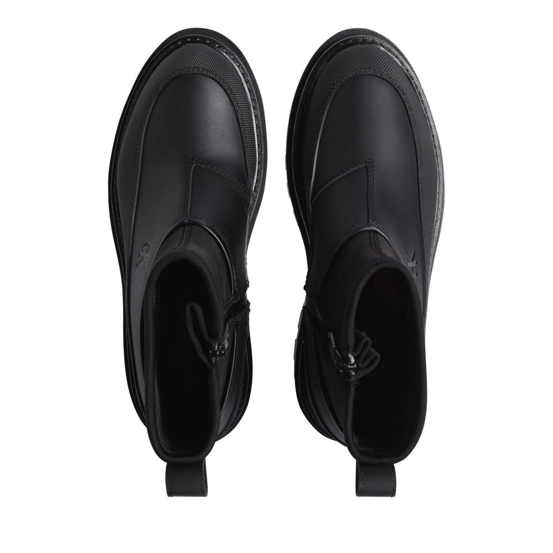 Calvin Klein Jeans Black Chunky Flatform Textured Upper Grip Sole Ankle Boots