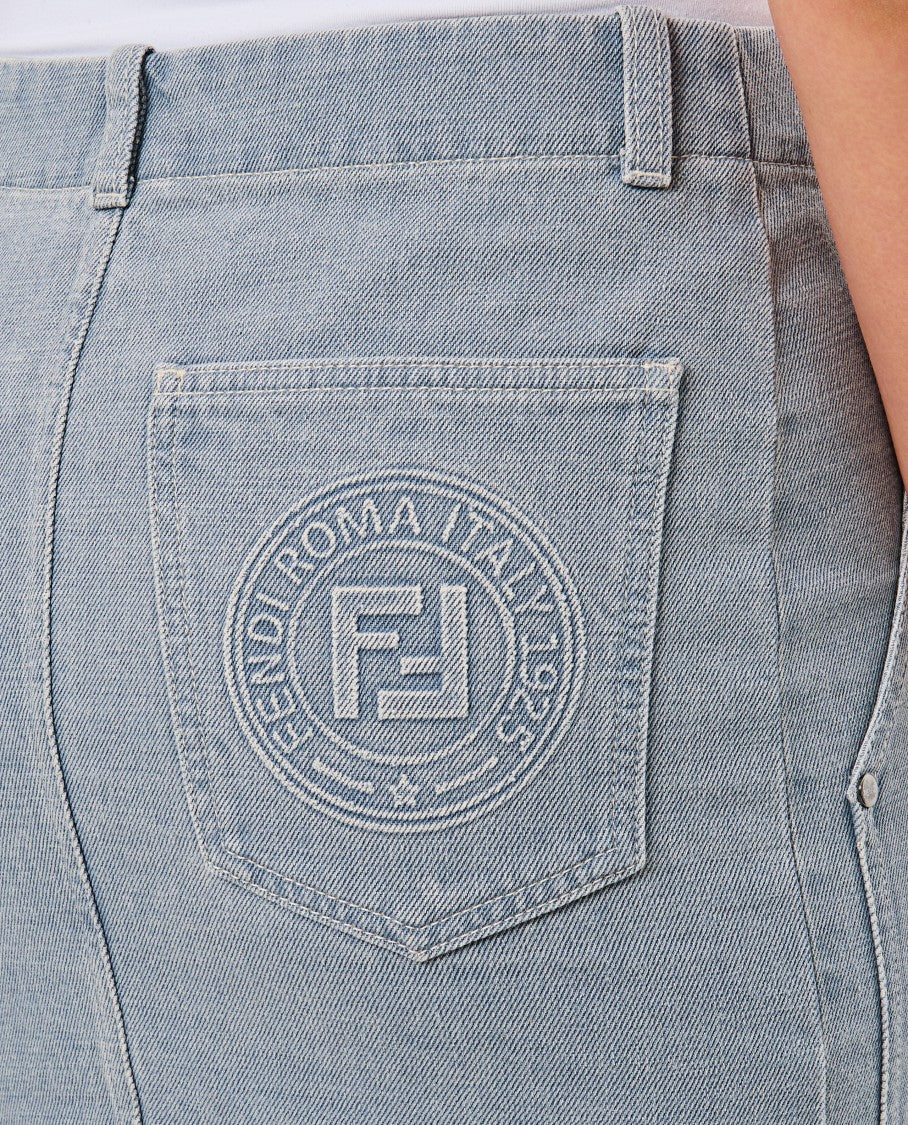 Fendi Mini Skirt With Front Zipper And Four Pockets