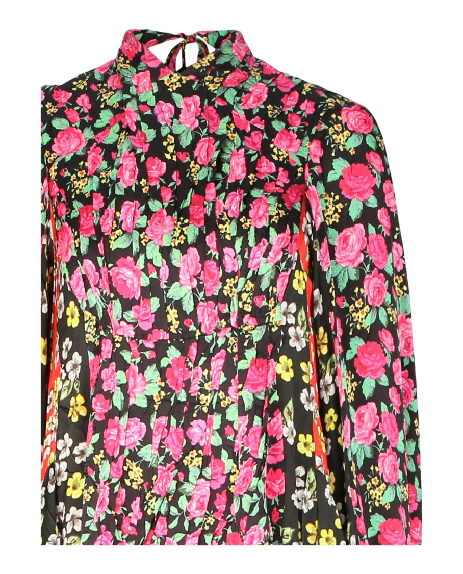 Balenciaga Asymmetric Floral Print Dress