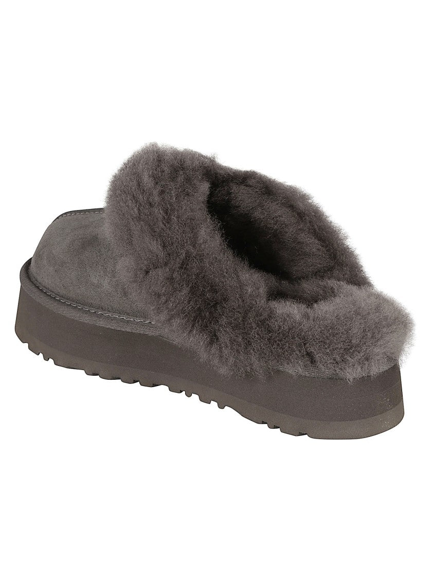 Ugg Suede Sandals With Plush Furry Lining And Rugged Sole