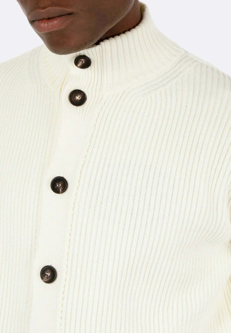 Filippo De Laurentiis Ribbed Knit Merino Wool Cardigan