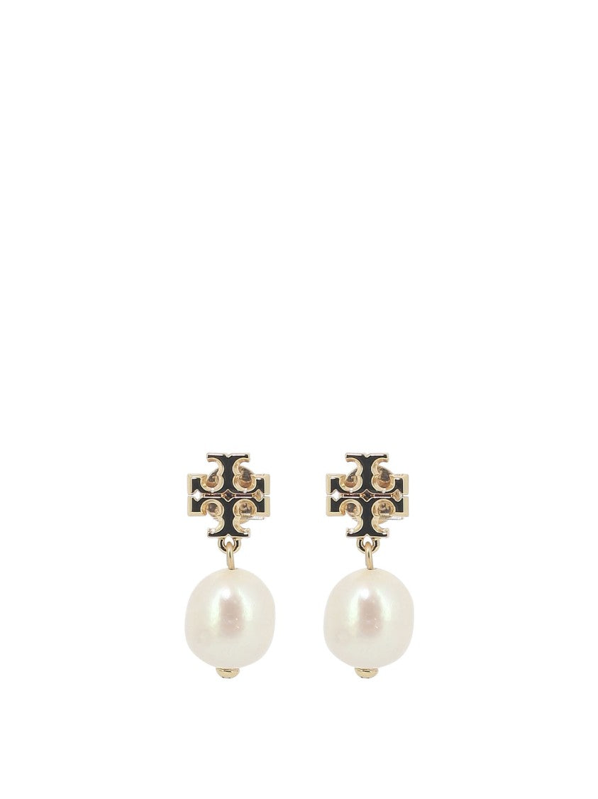 Tory Burch Gold-Tone Brass Stud Earrings With Cultured Pearl Drop
