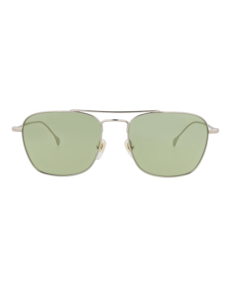 Gucci Square-Frame Metal Sunglasses