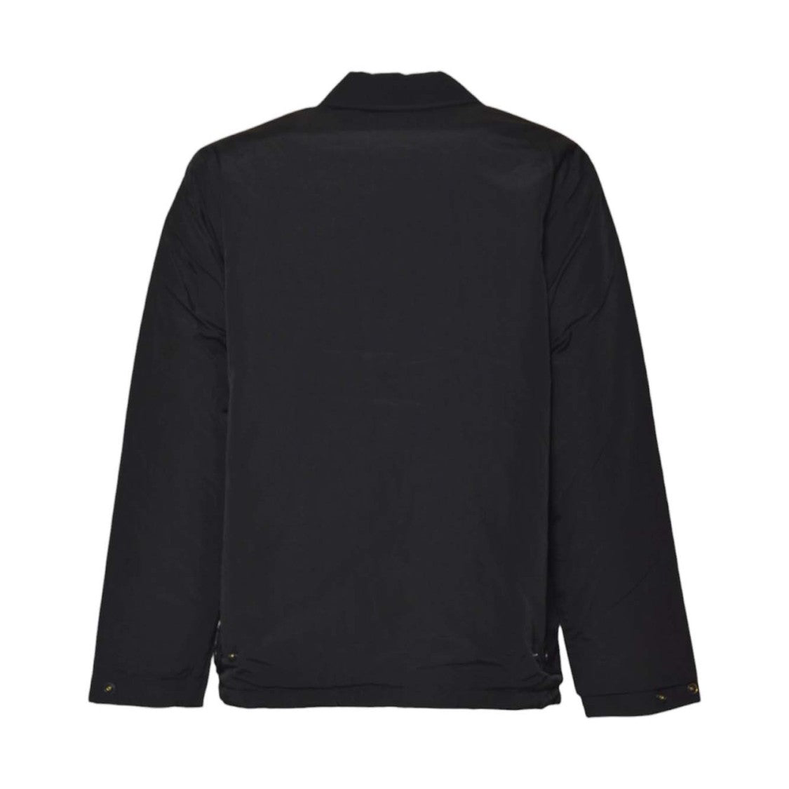 Kenzo Minimalistic Black Coach Jacket With Classic Collar And Snap Closure