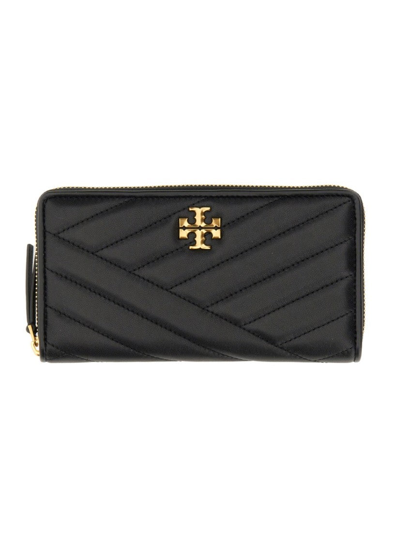 Tory Burch Neutrals Kira Quilted Chevron Leather Wallet