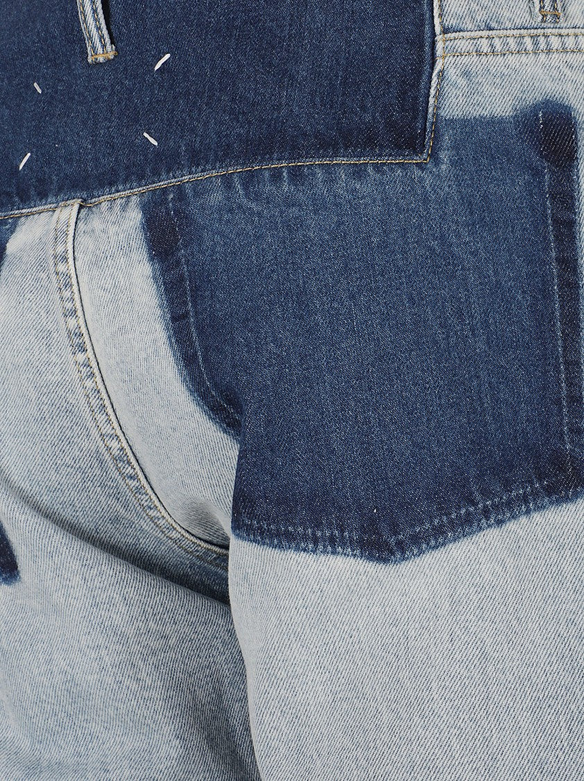 Maison Margiela Straight-Leg Denim Jeans With Contrast Patches And Classic Five-Pocket Styling