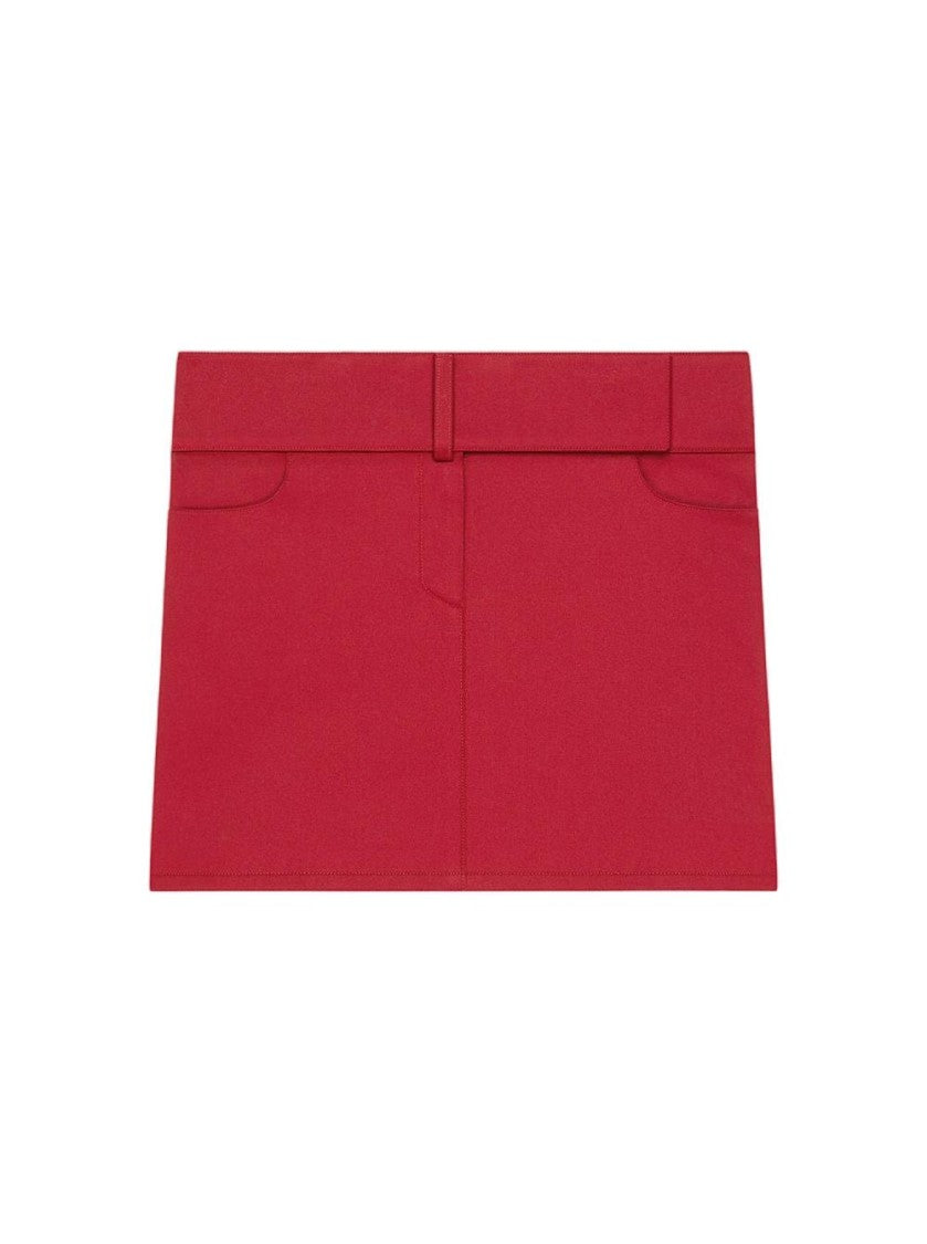 Courrèges Belted Mini Skirt Ruby