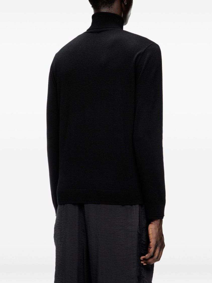 Diesel Fitted Black Turtleneck Sweater