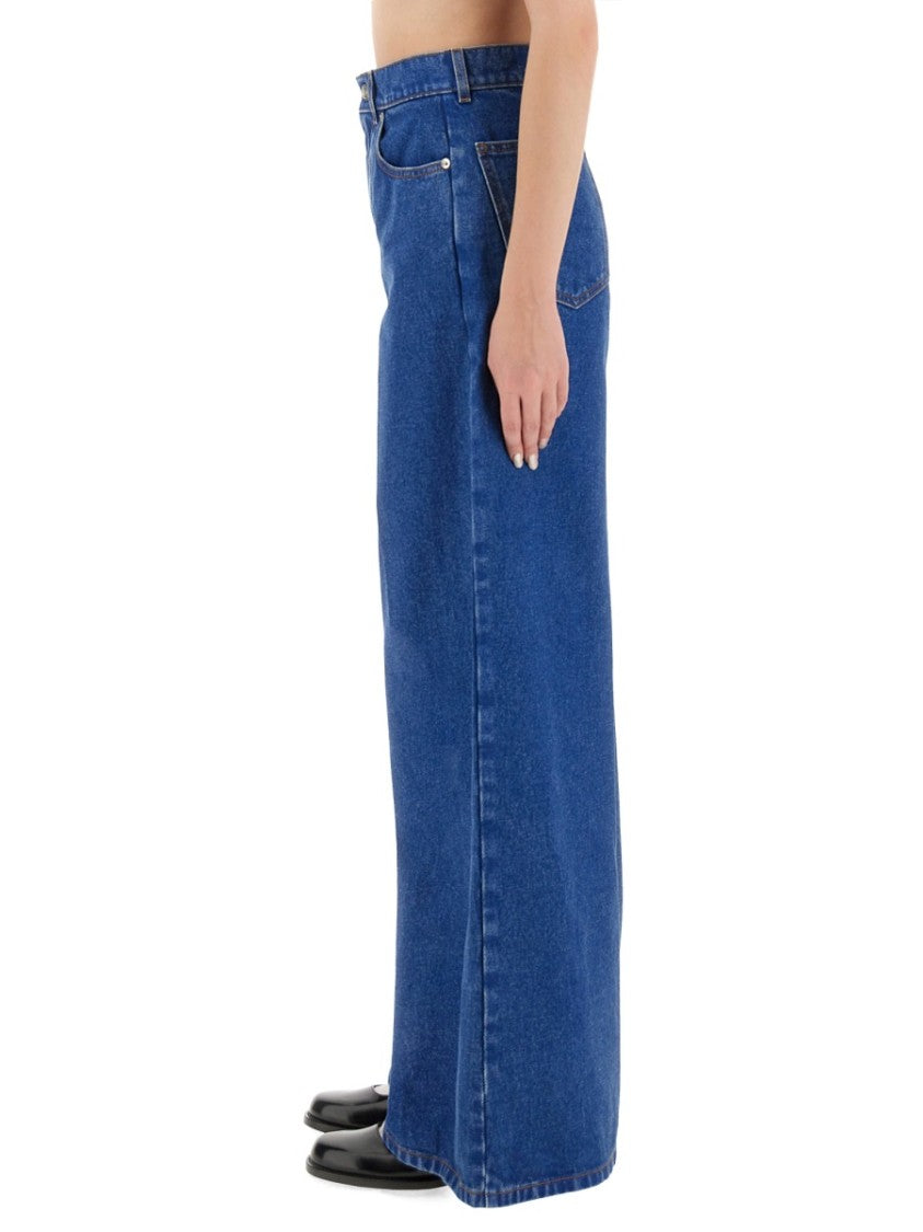 Marni Denim Wide Leg Jeans In Sturdy Cotton