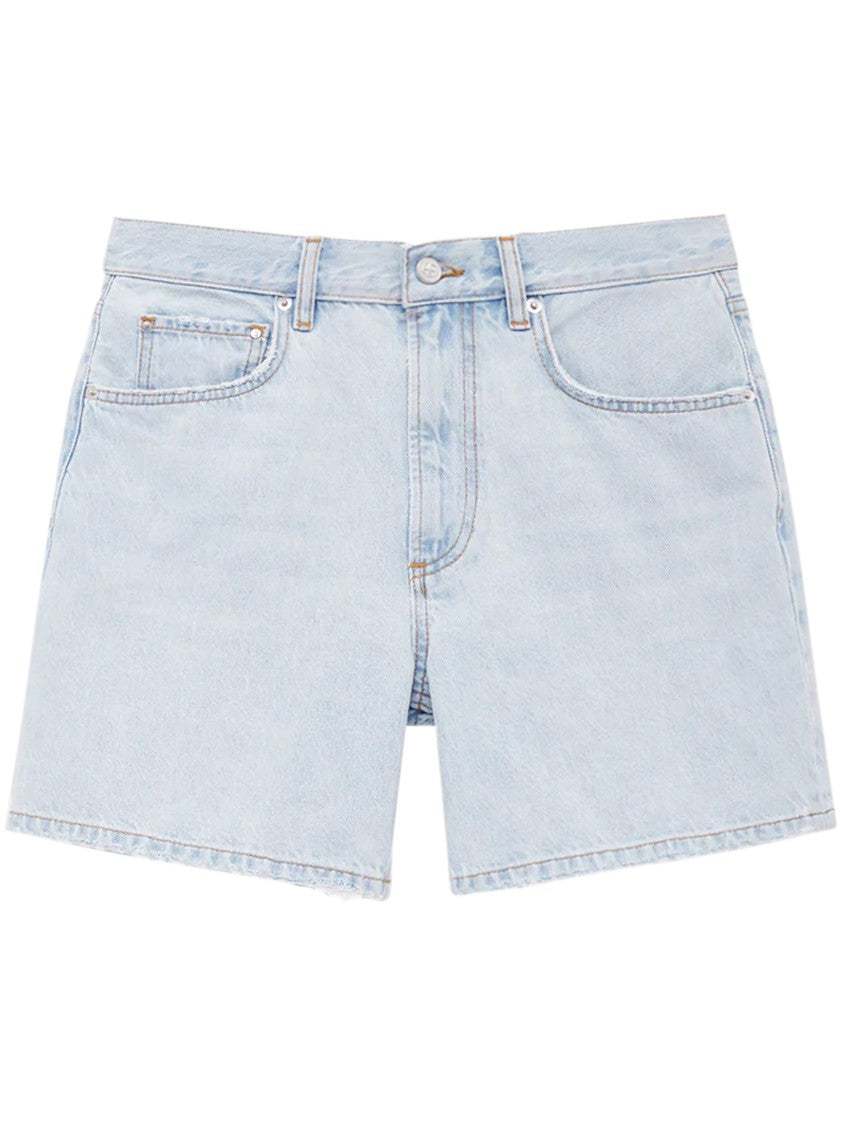 Anine Bing Relaxed Fit Light-Wash Denim Shorts