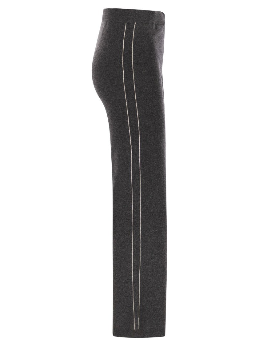Peserico Trousers In Carded Wool/Silk And Cashmere Yarn