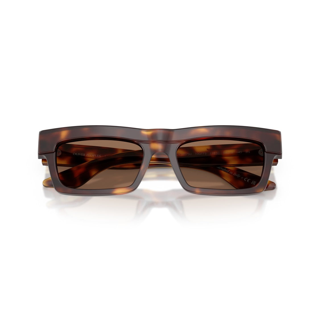 Oliver Peoples 0Ov5607su Bold Tortoiseshell Rectangular Sunglasses With Chunky Frame