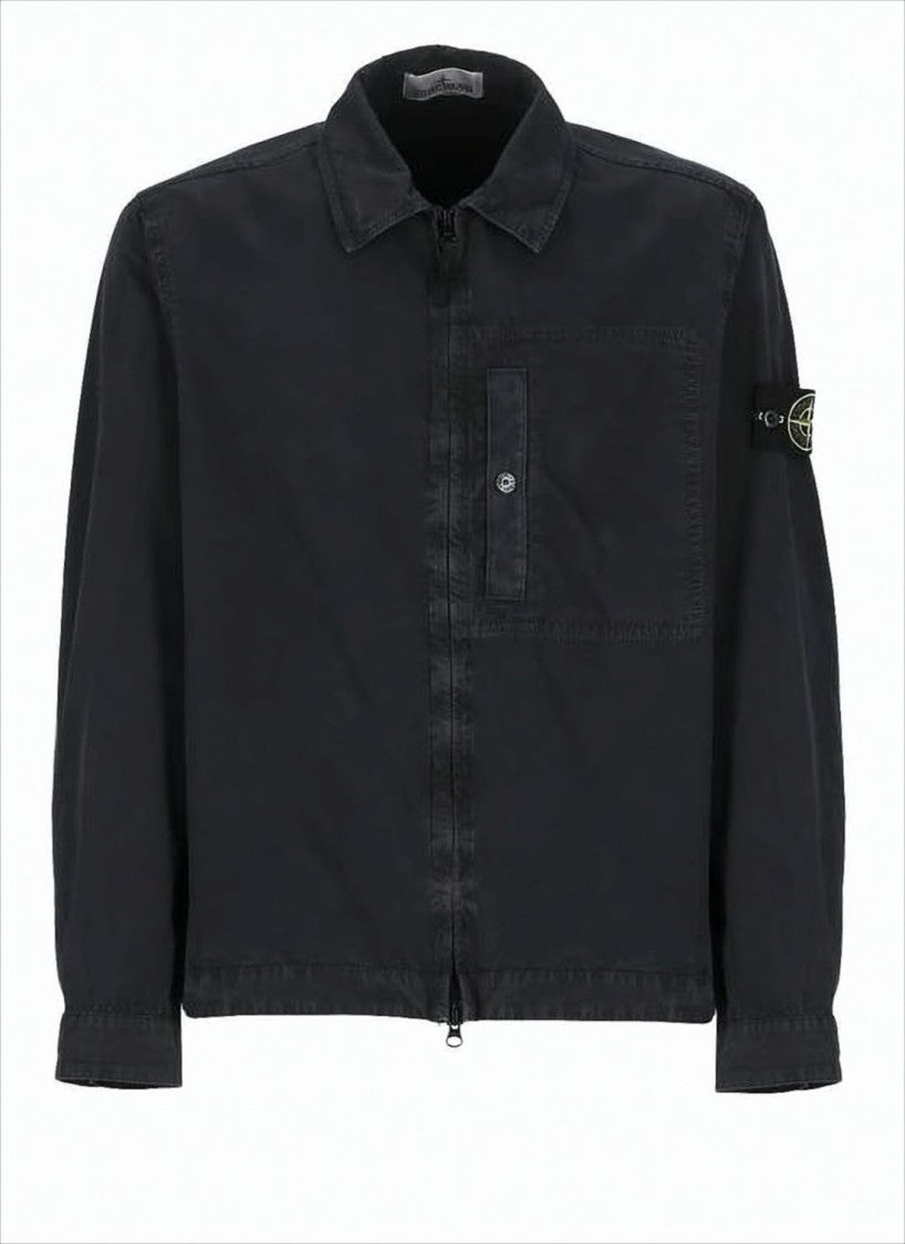 Stone Island Boxy Long-Sleeve Shirt With Front Zipper