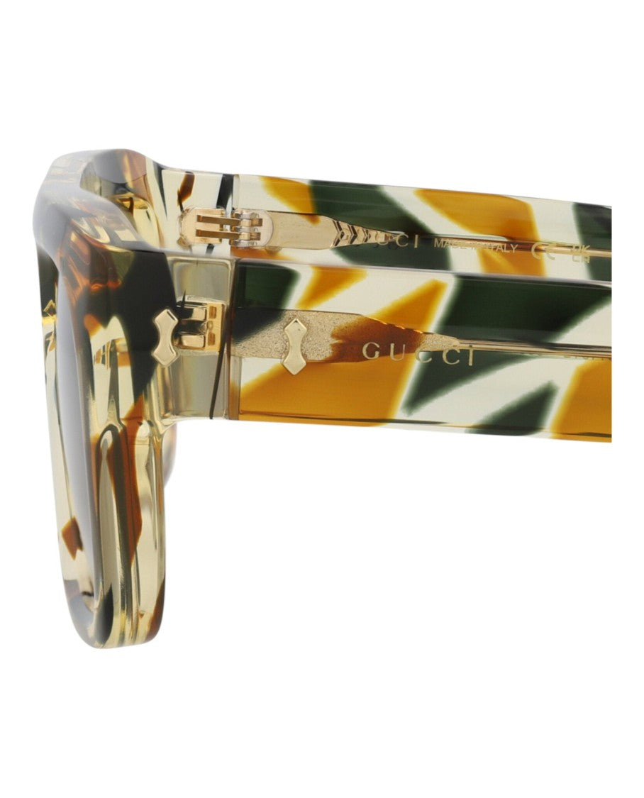 Gucci Square-Frame Recycled Acetate Sunglasses With Tortoiseshell Pattern