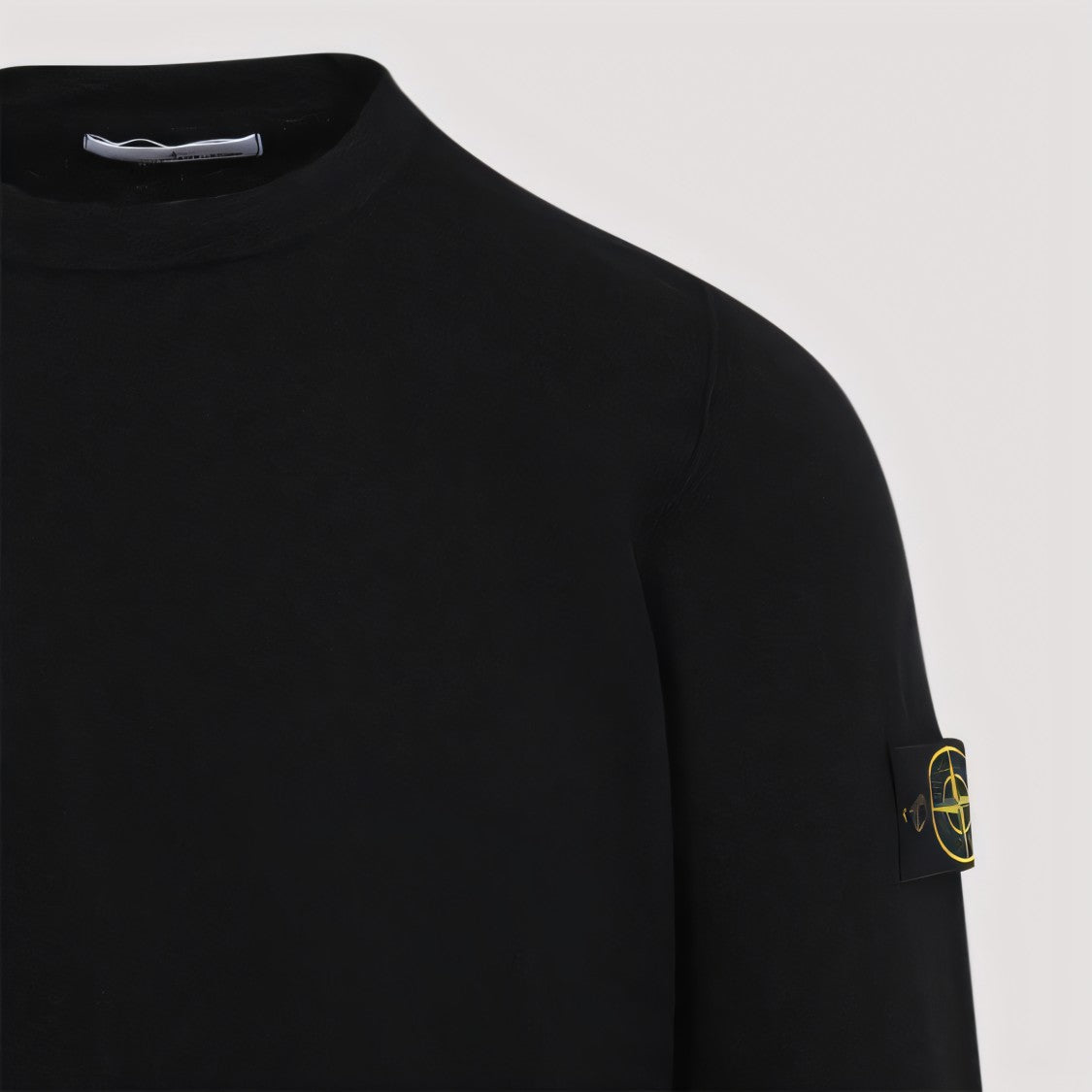 Stone Island Black Sweater With Crew Neckline