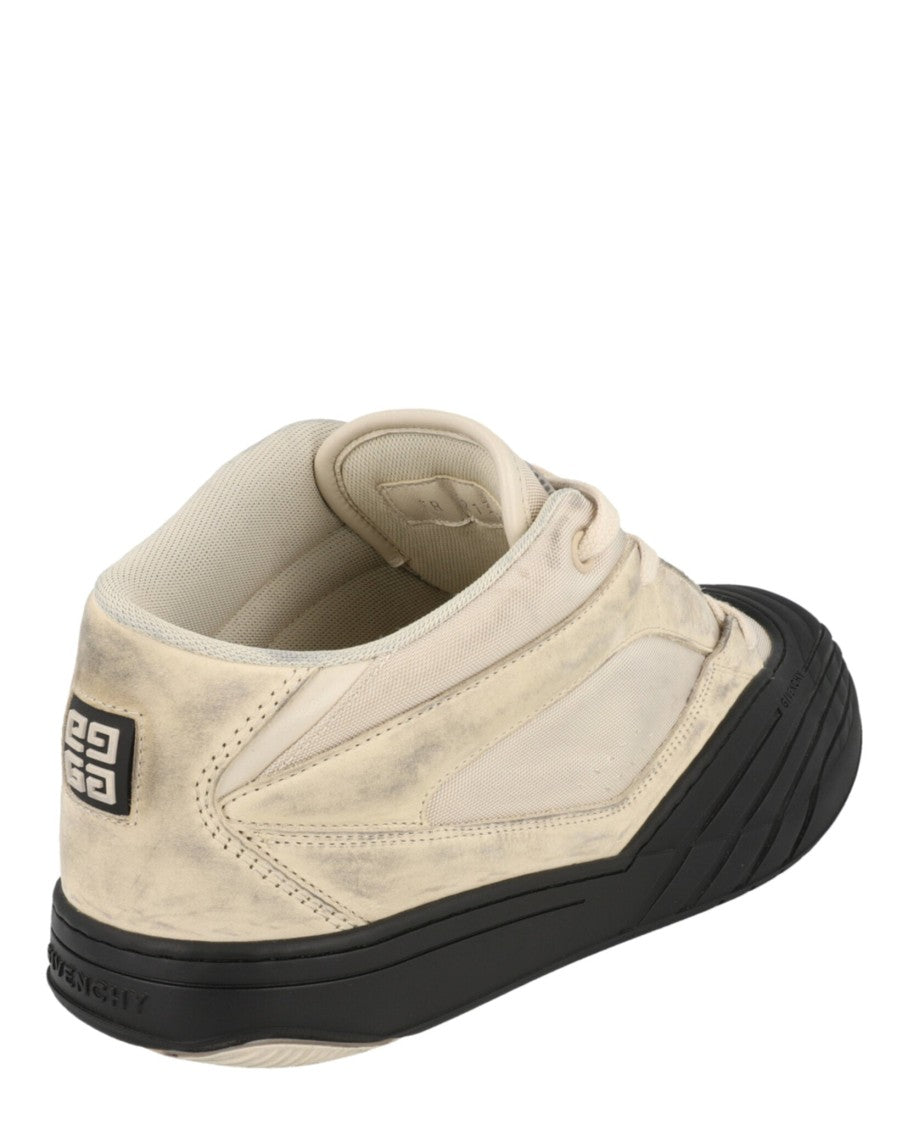 Givenchy Suede Trimmed Mid-Top Sneakers