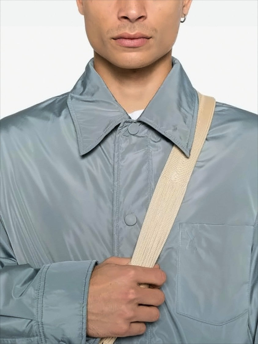 Ami Lightweight Blue Jacket With Classic Collar