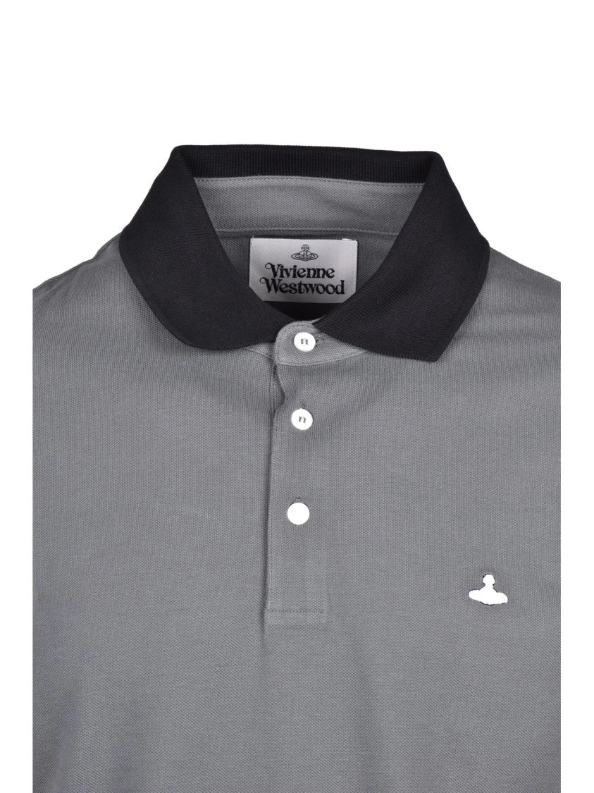 Vivienne Westwood Grey Cotton Polo Shirt