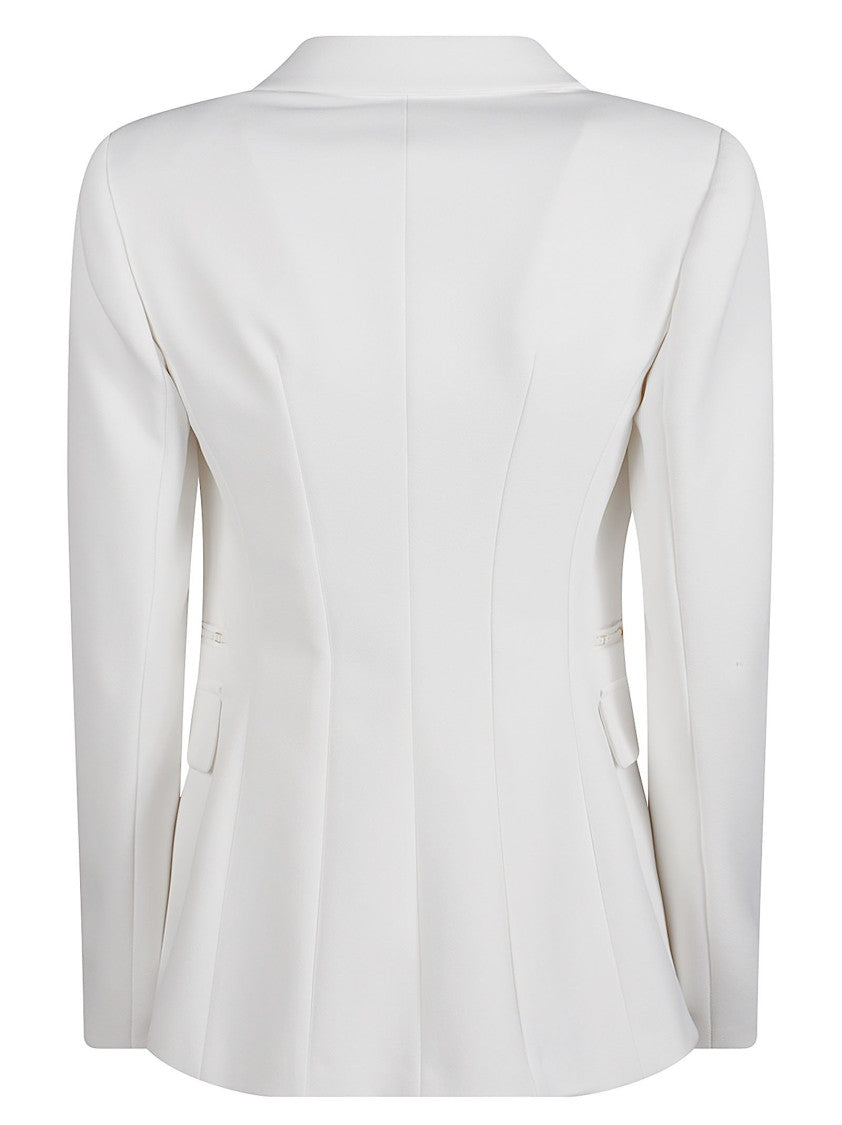 Elisabetta Franchi Structured Tailored Jacket With Deep V-Neckline And Notched Lapels