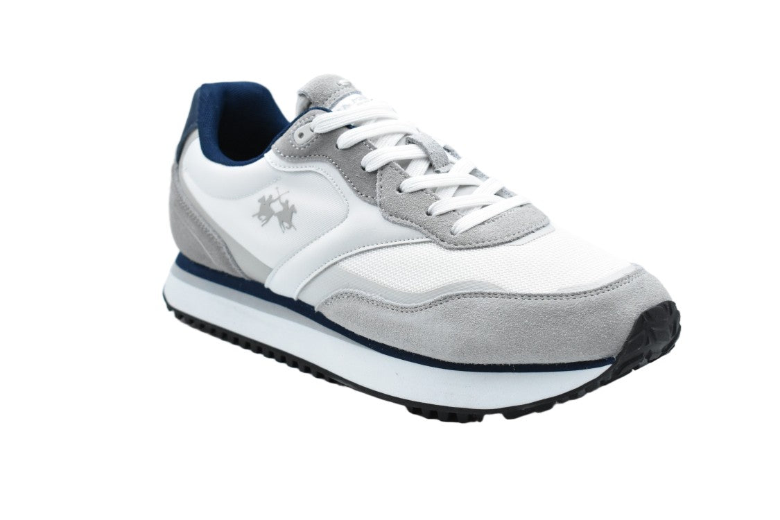 La Martina White Gray Laced Comfort Modern Shoes