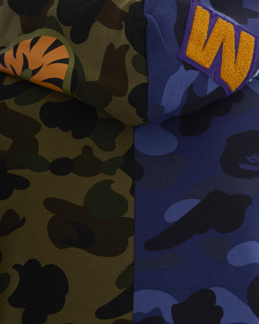 A Bathing Ape Split Camo Graphic Zip-Up Hoodie
