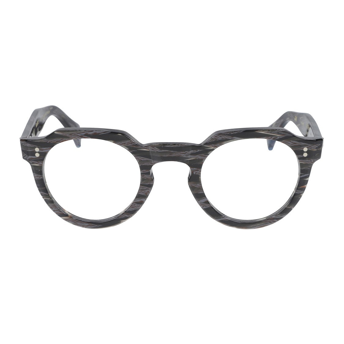 Kador Storiko Special-V Round Frame Marbled Sunglasses With Metallic Accents