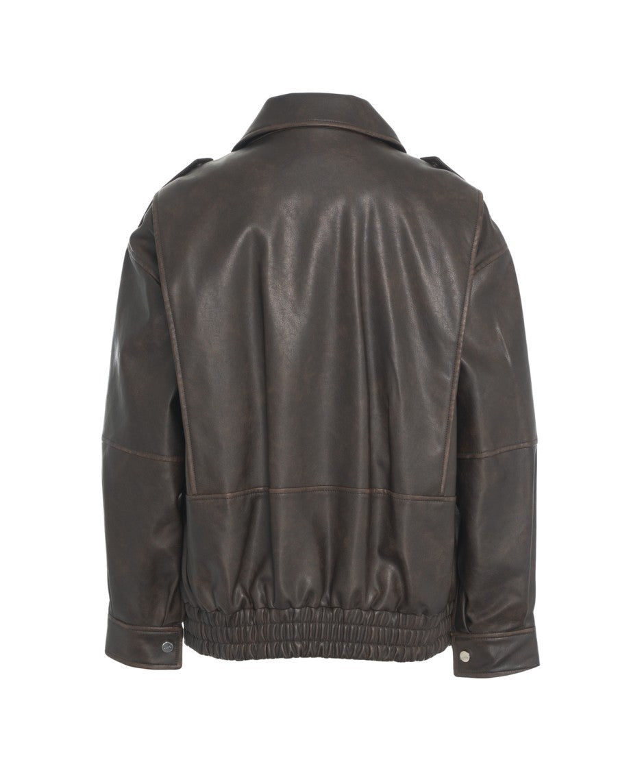 Liu Jo Faux Leather Jacket With Classic Collar