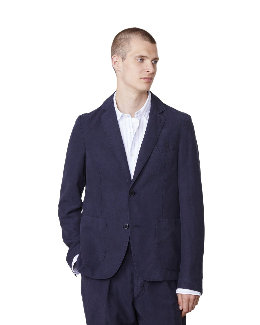 Officine Generale Unconstructed Two-Button Jacket With Soft Shoulder Design