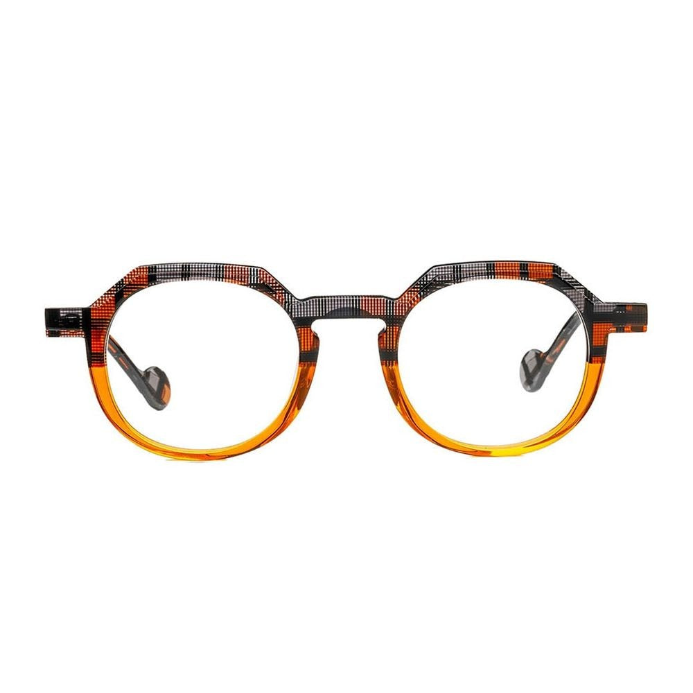 Matttew Backgammon Hexagonal Frame Backgammon Eyeglasses In Checkered Acetate