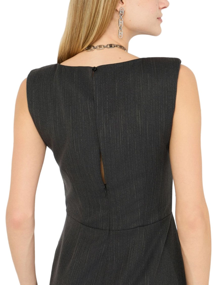 Liu Jo Sleeveless Black Midi Dress With Fitted Silhouette