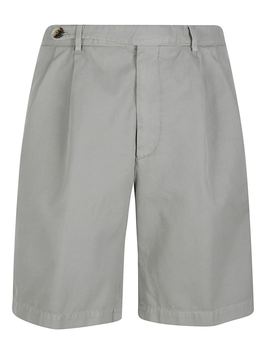 Brunello Cucinelli Tailored Grey Shorts With Flat Front