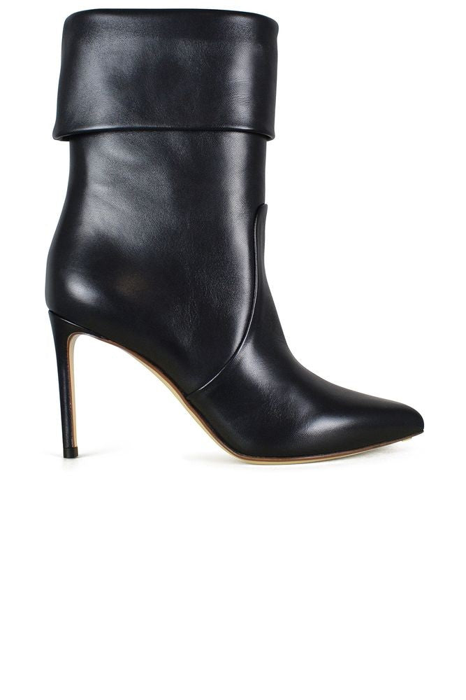 Francesco Russo Pointed Toe Stiletto Ankle Boots In Smooth Lamb Leather