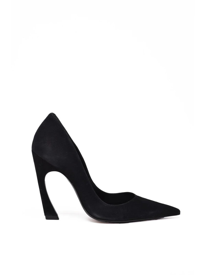 Schutz Black Suede Pointed Pumps