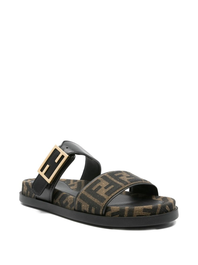Fendi Feel Nappa Leather Sandals