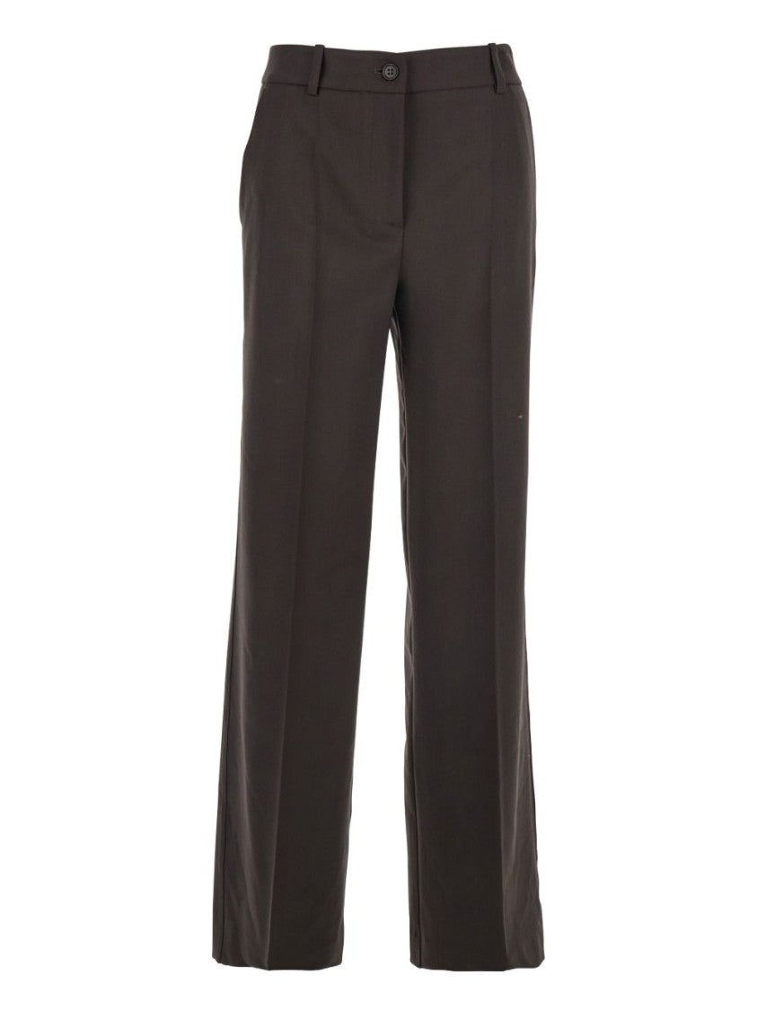 Parosh Wide-Leg Palazzo Trousers With Button Closure