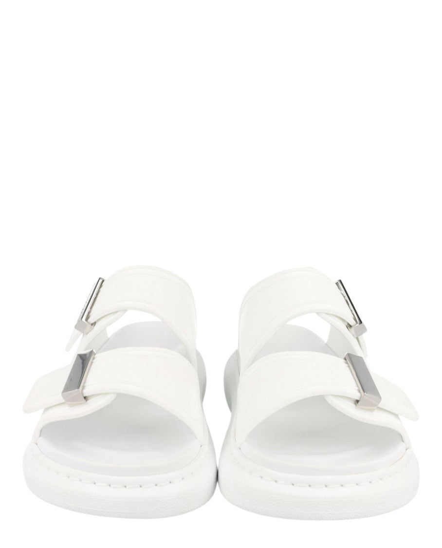 Alexander Mcqueen Stylish Dual Vamp Slides With Engraved Hardware