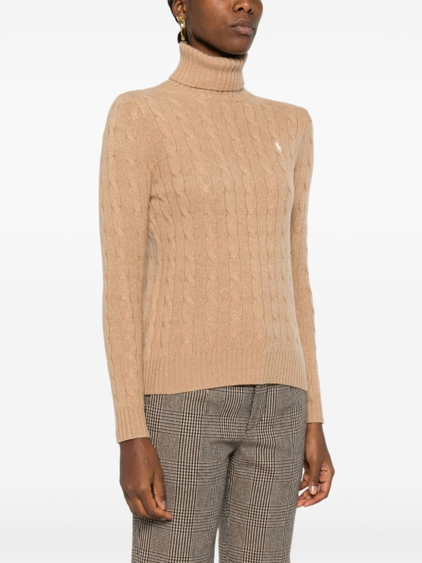 Polo Ralph Lauren Camel Cable Knit Turtleneck Sweater