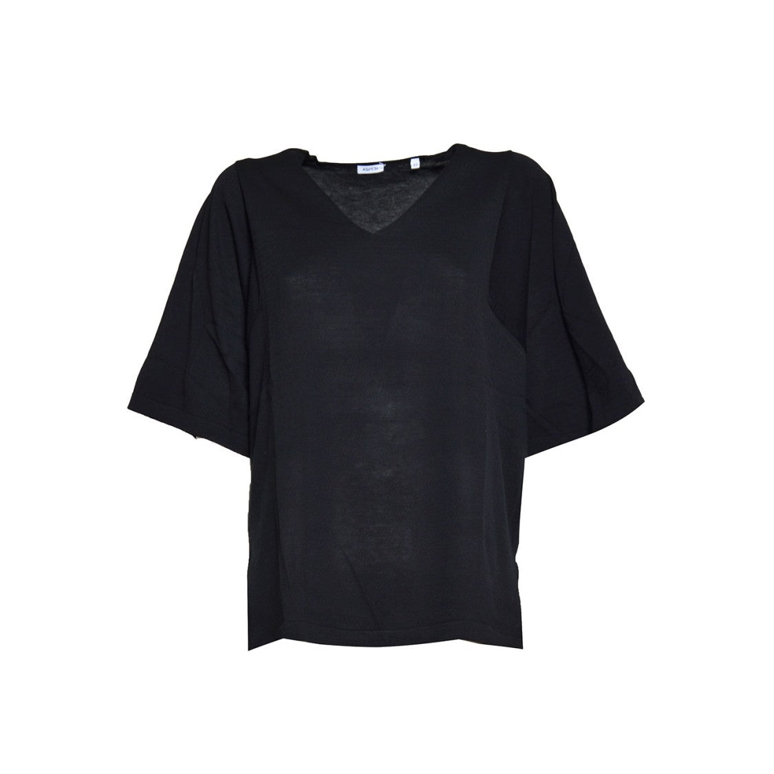 Aspesi Black Cotton Silk Knit T-Shirt