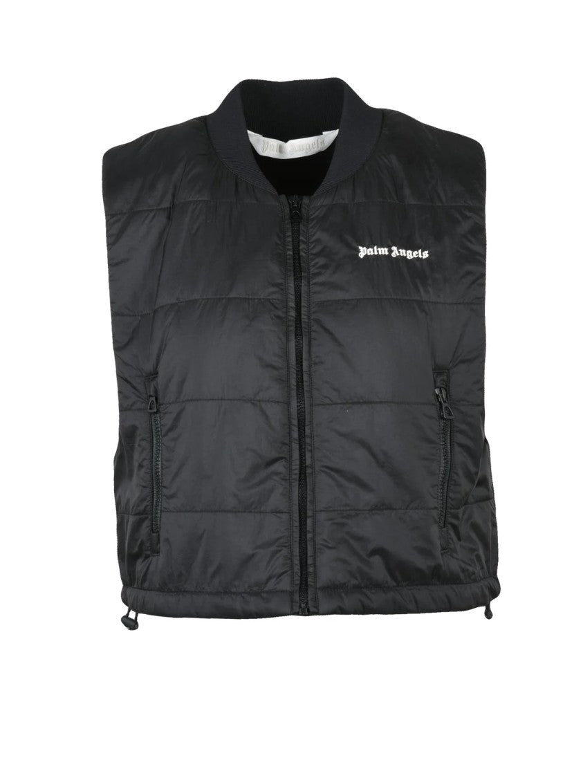 Palm Angels Black Polyamide Hooded Vest