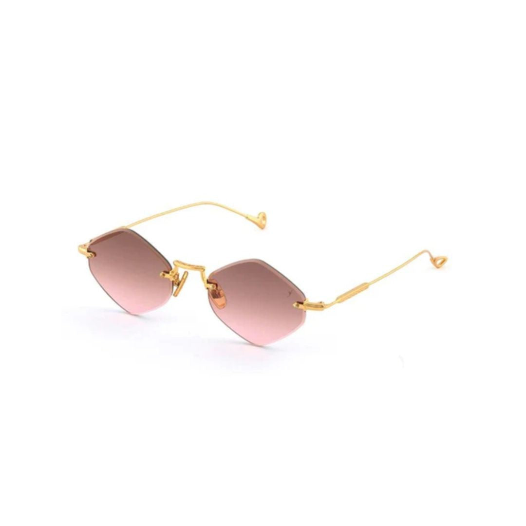 Eyepetizer Empire C.4-44 Geometric Lens Rimless Sunglasses With Double Bar Bridge