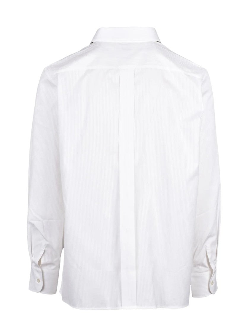 Saint Laurent White Long-Sleeve Cotton Shirt