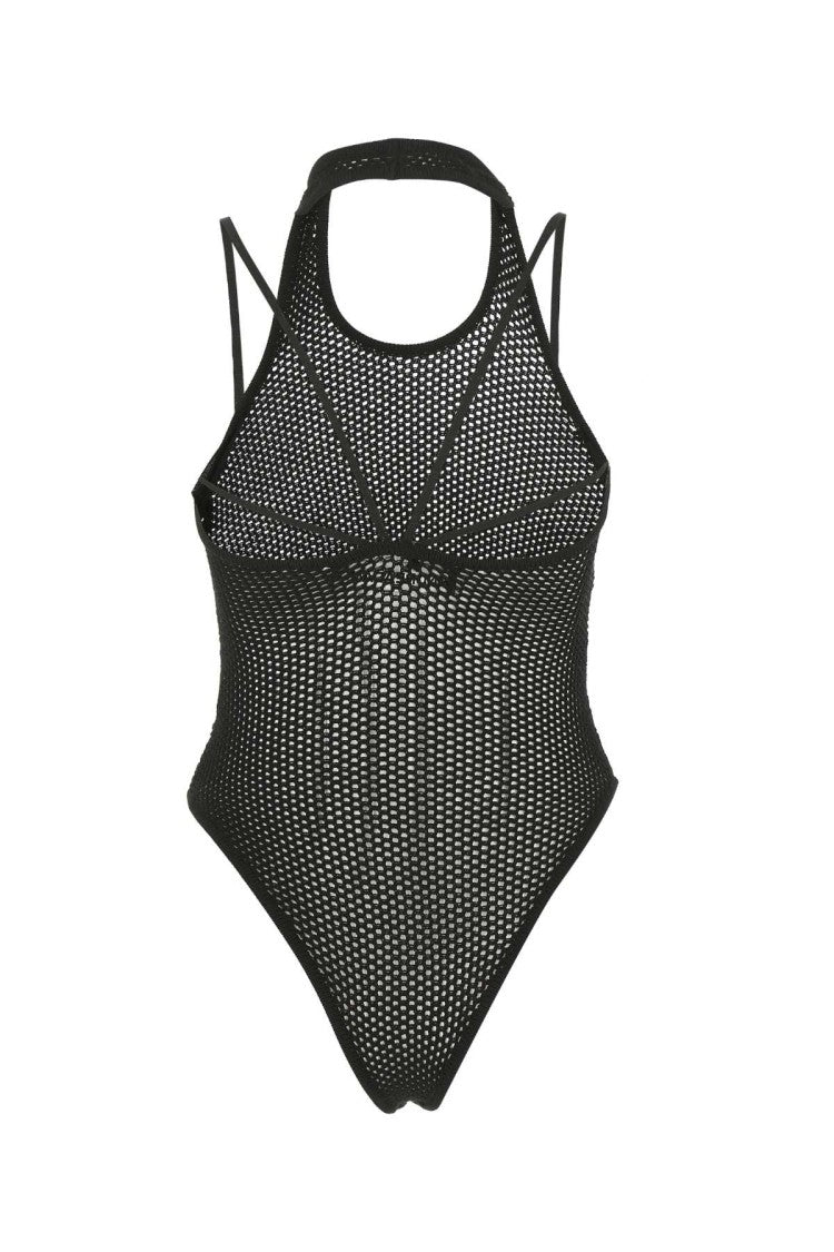 Andreâdamo Black Stretch Viscose Blend Bodysuit