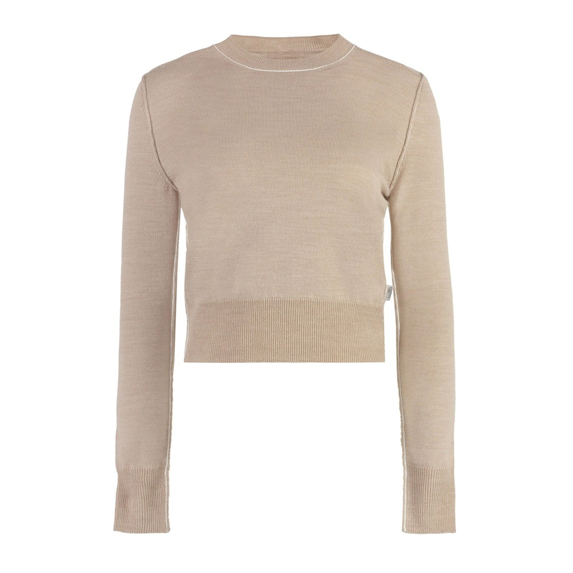 Maison Margiela Slightly Cropped Knit Sweater With Contrasting Details