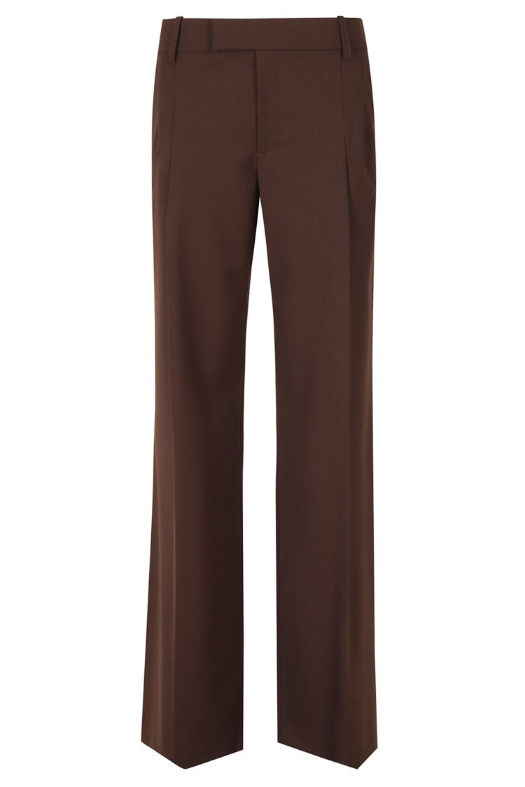 Federica Tosi Dark Brown Frescolana Darts Straight-Leg Polyester-Blend Pants