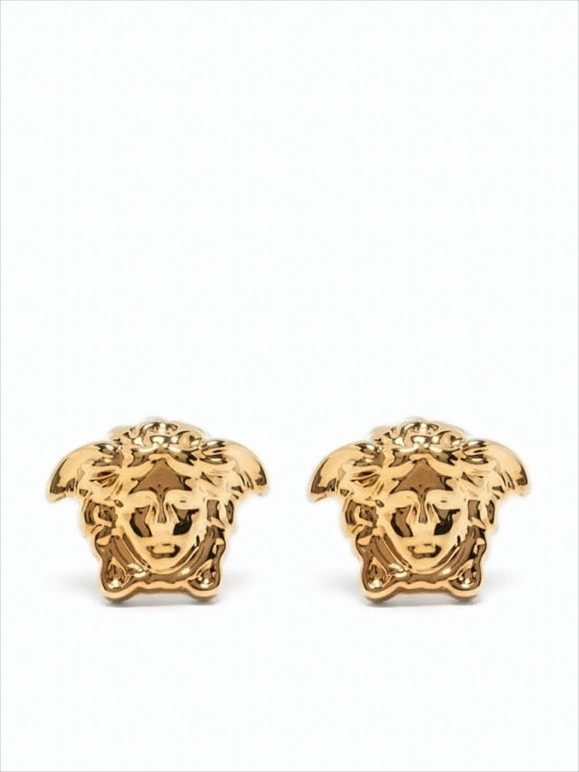 Versace Stylized Medusa Head Gold-Tone Earrings